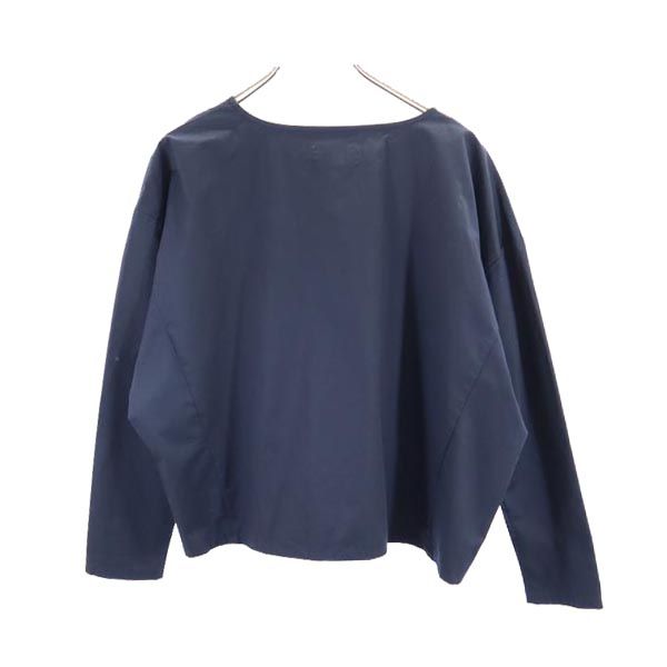 PRIORY プライオリー 長袖 シャツ S ネイビー プルオーバー ブラウス レディース