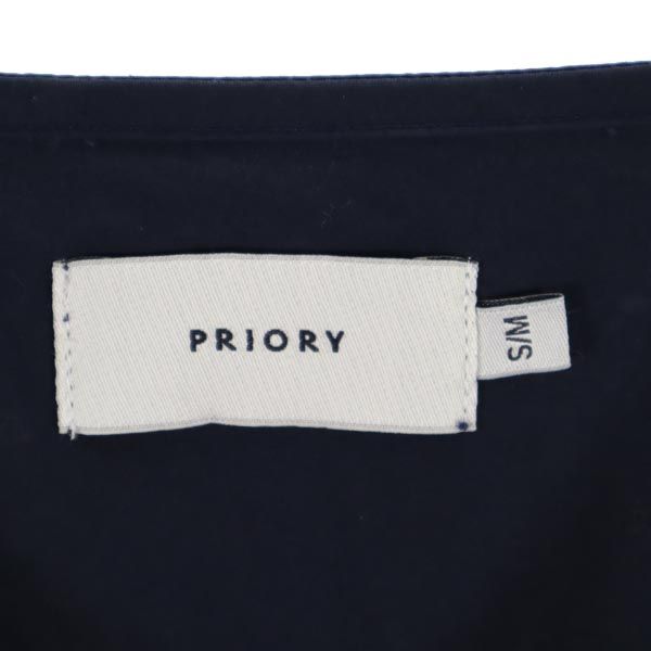 PRIORY プライオリー 長袖 シャツ S ネイビー プルオーバー ブラウス レディース