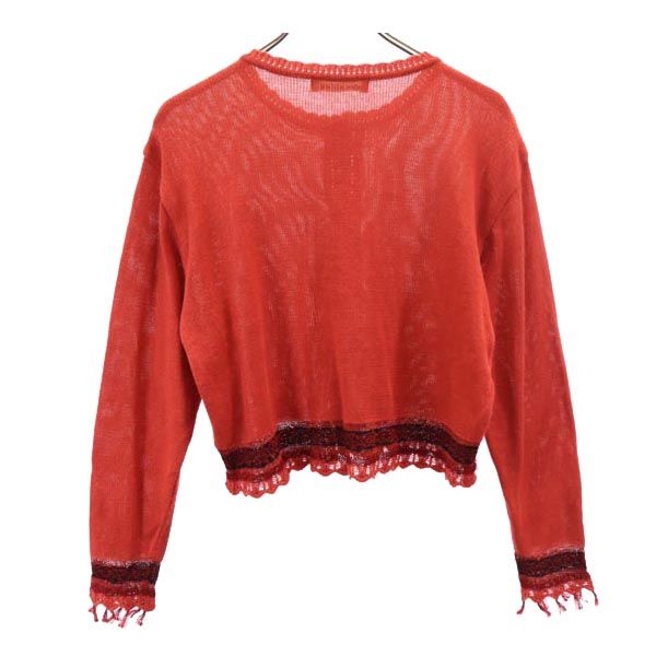 miss chloe ミスクロエ 日本製 長袖 リネンブレンド ニット カーディガン 40 オレンジ レディース