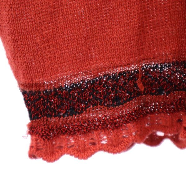 miss chloe ミスクロエ 日本製 長袖 リネンブレンド ニット カーディガン 40 オレンジ レディース