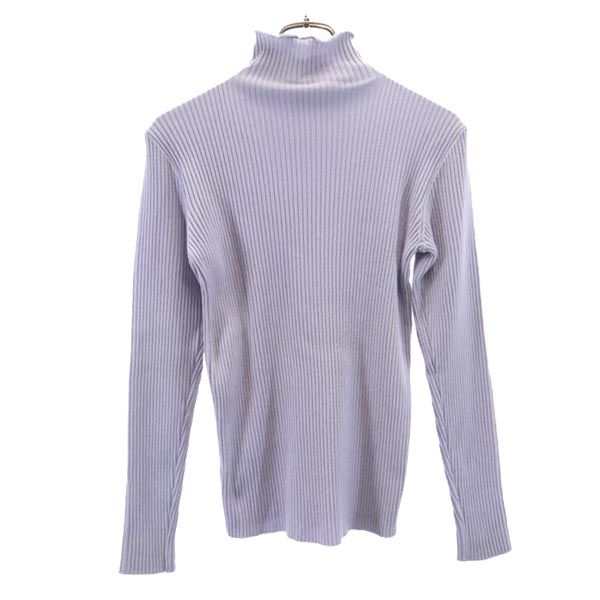 ARMANI COLLEZIONI アルマーニコレッツォーニ 未使用 イタリア製 長袖 リブ ニット 50 ラベンダー セーター レディース