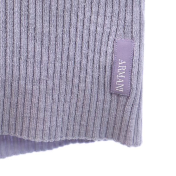 ARMANI COLLEZIONI アルマーニコレッツォーニ 未使用 イタリア製 長袖 リブ ニット 50 ラベンダー セーター レディース