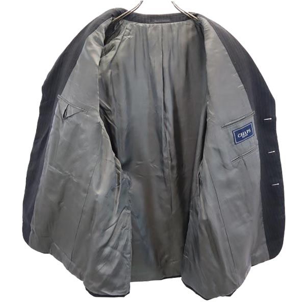 CHAPS チャップス ストライプ ウール100％ テーラードジャケット ネイビー系 メンズ