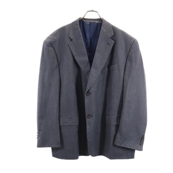 RALPH LAUREN ラルフローレン シルク ウールブレンド チェック柄 テーラードジャケット 48S グレー メンズ