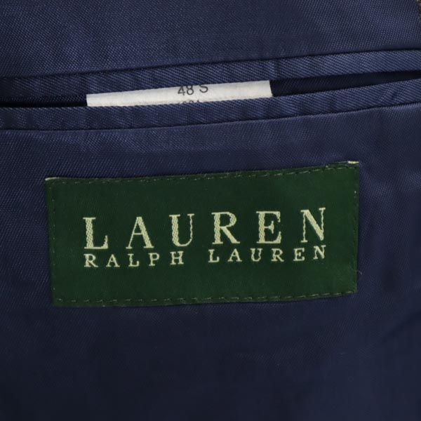 RALPH LAUREN ラルフローレン シルク ウールブレンド チェック柄 テーラードジャケット 48S グレー メンズ
