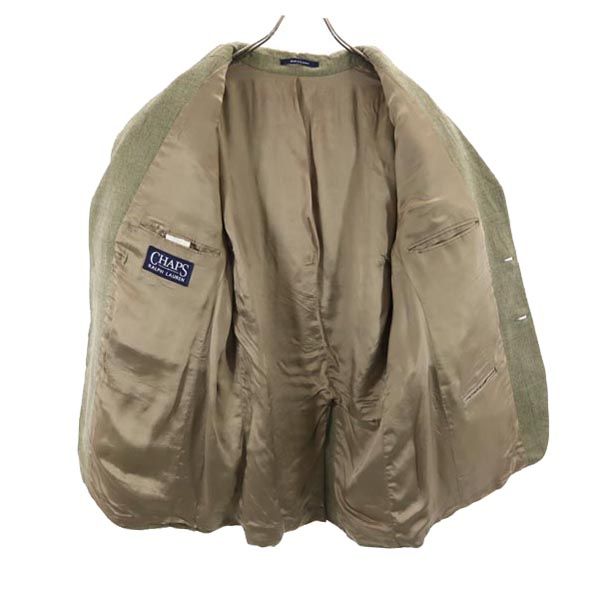 CHAPS Ralph Lauren チャップス ラルフローレン カナダ製 チェック柄 テーラードジャケット カーキグレー系 ブレザー メンズ