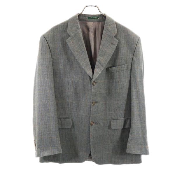 LAUREN RALPH LAUREN ローレンラルフローレン カナダ製 macy's シルクブレンド チェック柄 テーラードジャケット 44 グレー ブレザー メンズ