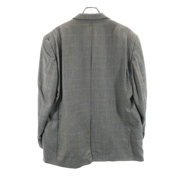 LAUREN RALPH LAUREN ローレンラルフローレン カナダ製 macy's シルクブレンド チェック柄 テーラードジャケット 44 グレー ブレザー メンズ