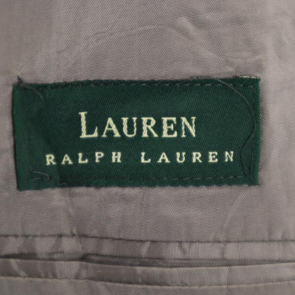 LAUREN RALPH LAUREN ローレンラルフローレン カナダ製 macy's シルクブレンド チェック柄 テーラードジャケット 44 グレー ブレザー メンズ