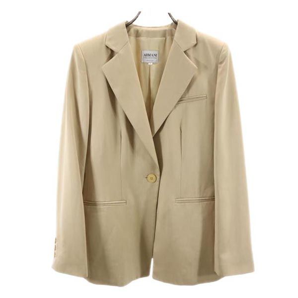 ARMANI COLLEZIONI アルマーニコレッツォーニ イタリア製 ウールブレンド テーラードジャケット 44 ベージュ ブレザー レディース