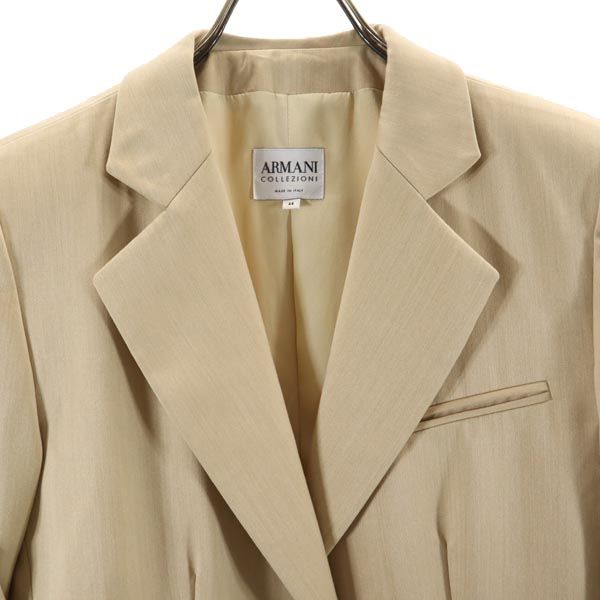 ARMANI COLLEZIONI アルマーニコレッツォーニ イタリア製 ウールブレンド テーラードジャケット 44 ベージュ ブレザー レディース