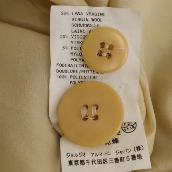ARMANI COLLEZIONI アルマーニコレッツォーニ イタリア製 ウールブレンド テーラードジャケット 44 ベージュ ブレザー レディース