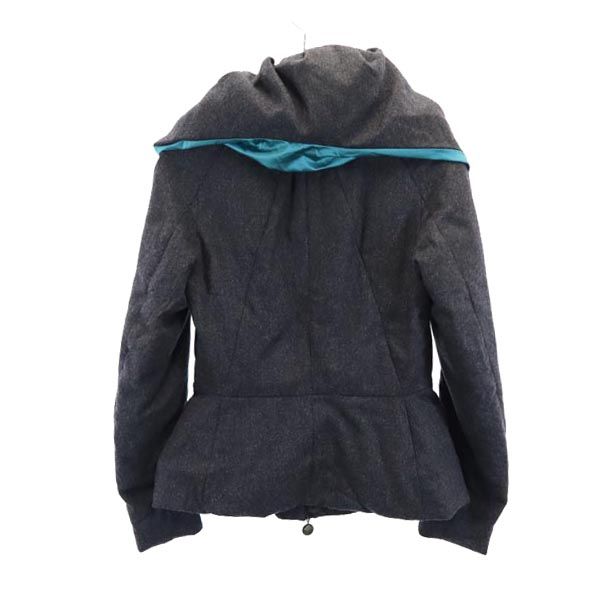 Emporio Armani エンポリオアルマーニ ウールブレンド 長袖 ボリュームカラー ジャケット 40 グレー系 レディース