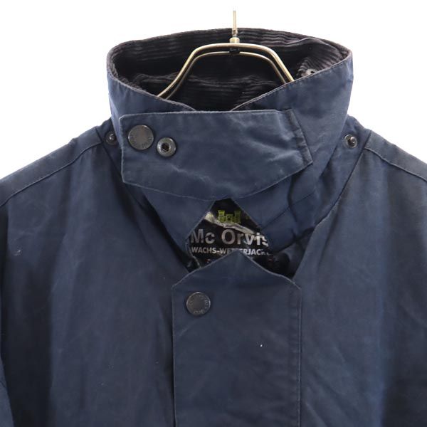 Mc Orvis オイルド カバーオール XL ネイビー ワーク ジャケット コーデュロイ襟 収納型フード メンズ