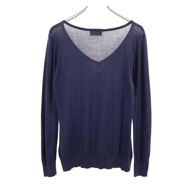 MARGARET HOWELL マーガレットハウエル ジョンスメドレー 英国製 長袖 Vネック ニット 2 ネイビー系 JOHN SMEDLEY セーター メンズ