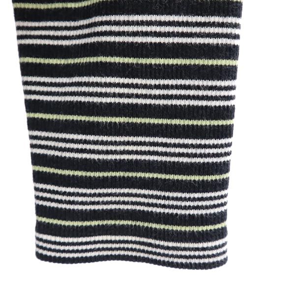 BURBERRY バーバリー 日本製 ボーダー 長袖 ニット 130 ブラック系 セーター キッズ