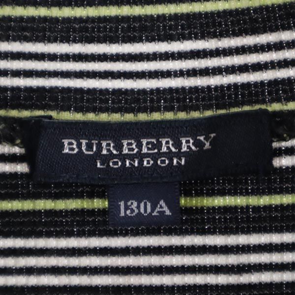 BURBERRY バーバリー 日本製 ボーダー 長袖 ニット 130 ブラック系 セーター キッズ