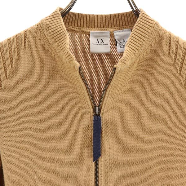 ARMANI EXCHANGE アルマーニエクスチェンジ 90s オールド 長袖 ニット ジップジャケット S ブラウン系 レディース