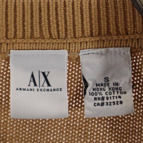 ARMANI EXCHANGE アルマーニエクスチェンジ 90s オールド 長袖 ニット ジップジャケット S ブラウン系 レディース