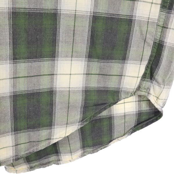 TOMMY HILFIGER トミーヒルフィガー 90s オールド フラッグタグ チェック柄 長袖 ボタンダウンシャツ M カーキ系 メンズ