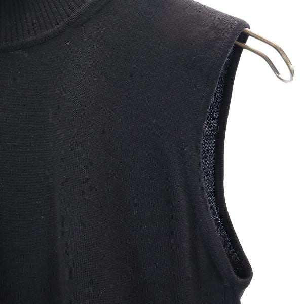 ARMANI COLLEZIONI アルマーニコレッツォーニ ウール100％ ノースリーブ タートルネック ニット 44 ブラック系 セーター レディース