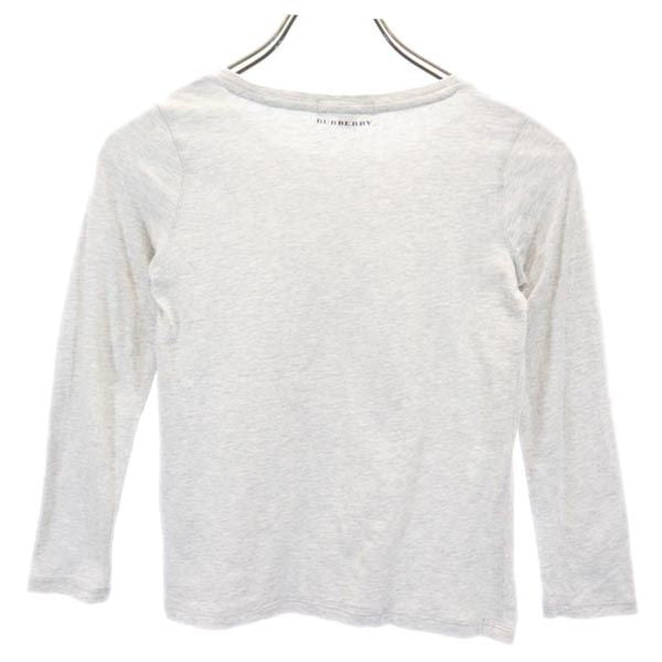 BURBERRY バーバリー 三陽商会 プリント 長袖 Tシャツ 8Y 128cm グレー系 ロンT キッズ