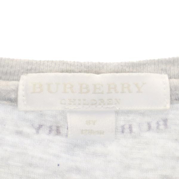 BURBERRY バーバリー 三陽商会 プリント 長袖 Tシャツ 8Y 128cm グレー系 ロンT キッズ