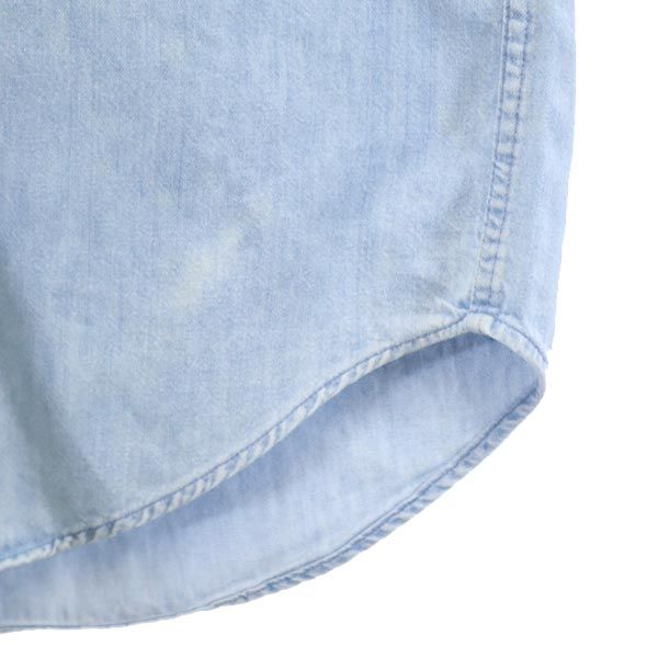 LANDS' END ランズエンド 90s オールド 長袖 デニムシャツ XS ブルー レディース