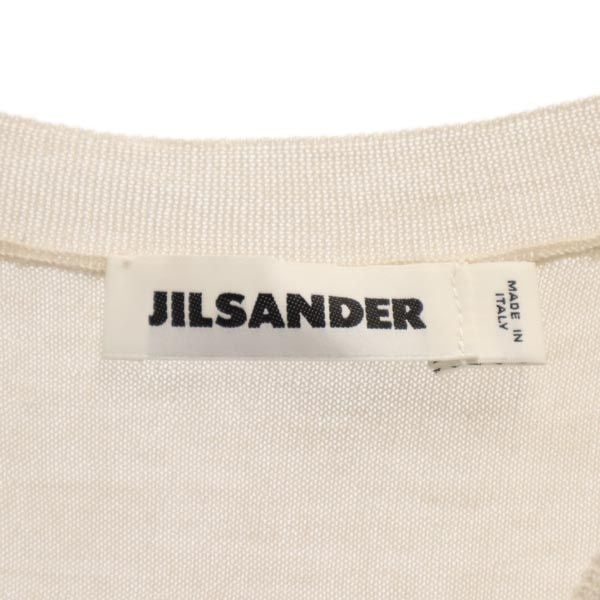 ジルサンダー イタリア製 カシミヤ シルクブレンド Vネック ニットベスト 34 ベージュ系 JIL SANDER レディース