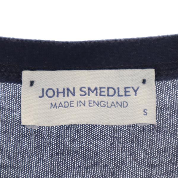 ジョンスメドレー イギリス製 ニット カーディガン S ネイビー JOHN SMEDLEY レディース