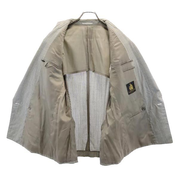 LANVIN ランバン ウール チェック柄 スーツ 上下 セットアップ R48-45 グレー ダブルボタン ジャケット ロングパンツ メンズ