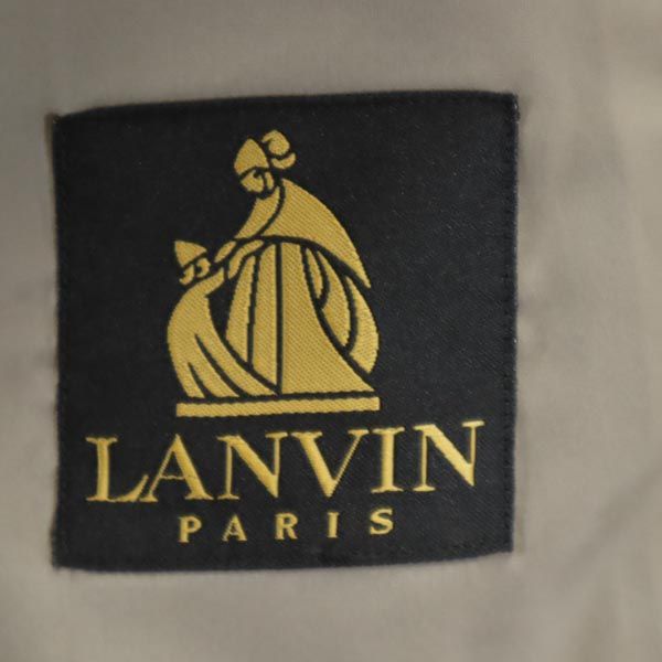 LANVIN ランバン ウール チェック柄 スーツ 上下 セットアップ R48-45 グレー ダブルボタン ジャケット ロングパンツ メンズ