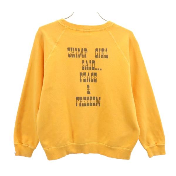 BABY MILO ベイビーマイロ 日本製 プリント 長袖 スウェット 130 オレンジ系 A BATHING APEトレーナー キッズ