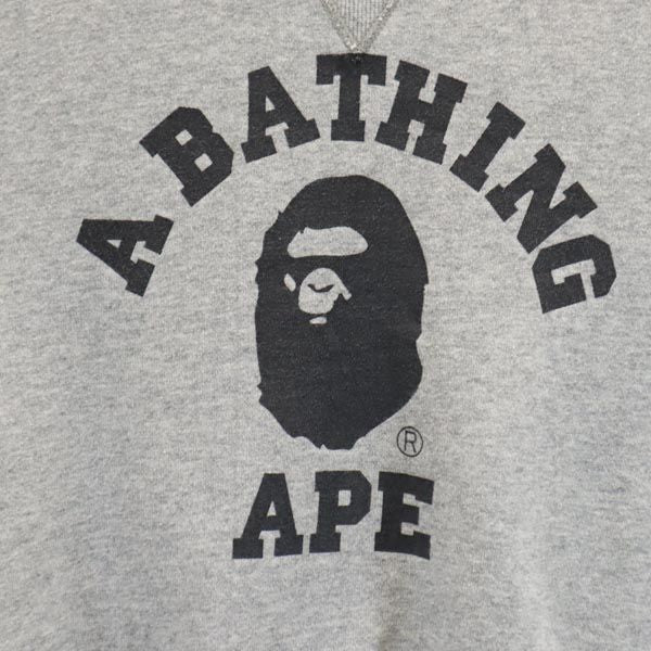 BABY MILO ベイビーマイロ 日本製 プリント 長袖 スウェット 130 グレー A BATHING APEトレーナー キッズ