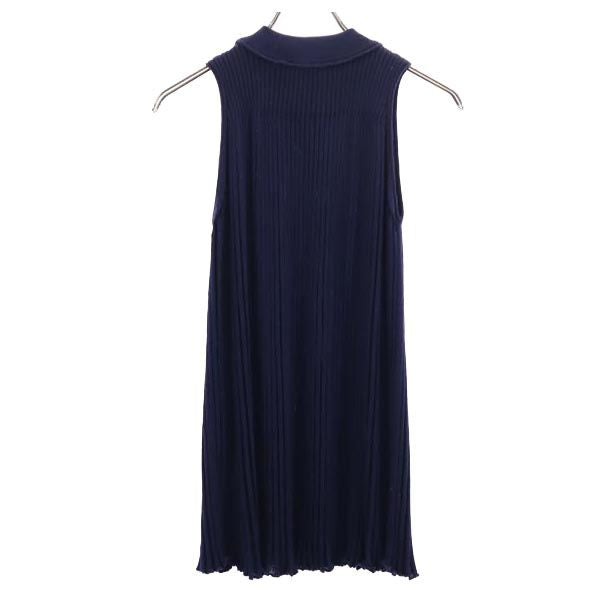 Sonia Rykiel ソニアリキエル イタリア製 ノースリーブ チュニック ニット XS ネイビー リブ レディース