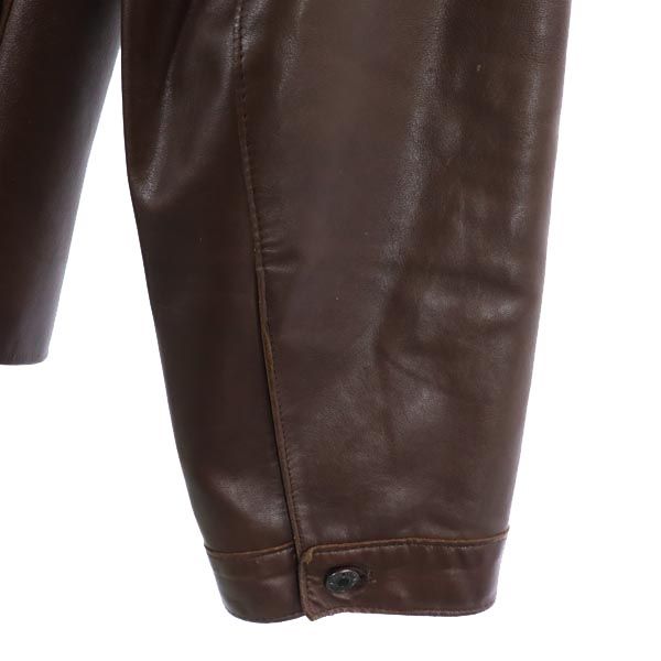 ONWARD オンワード レザージャケット 48 ブラウン ビッグサイズ 牛革 レディース