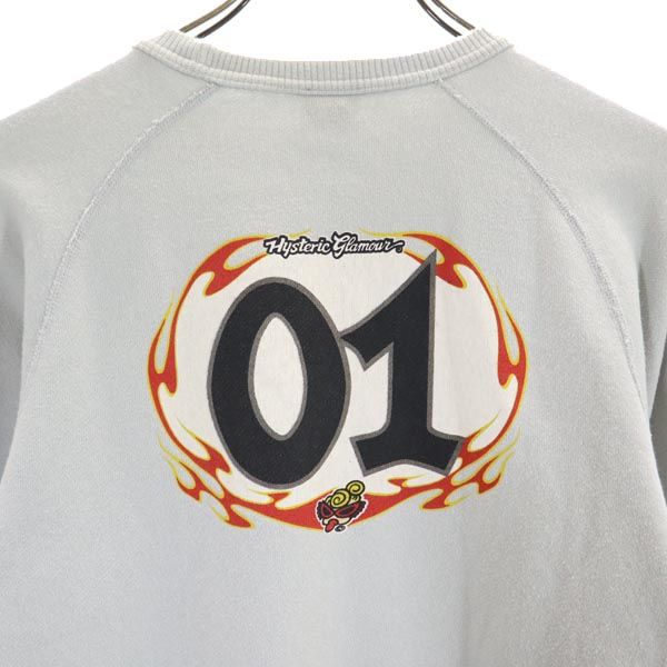 HYSTERIC ヒステリック プリント 長袖 トレーナー 140 グレー系 ロゴ キッズ