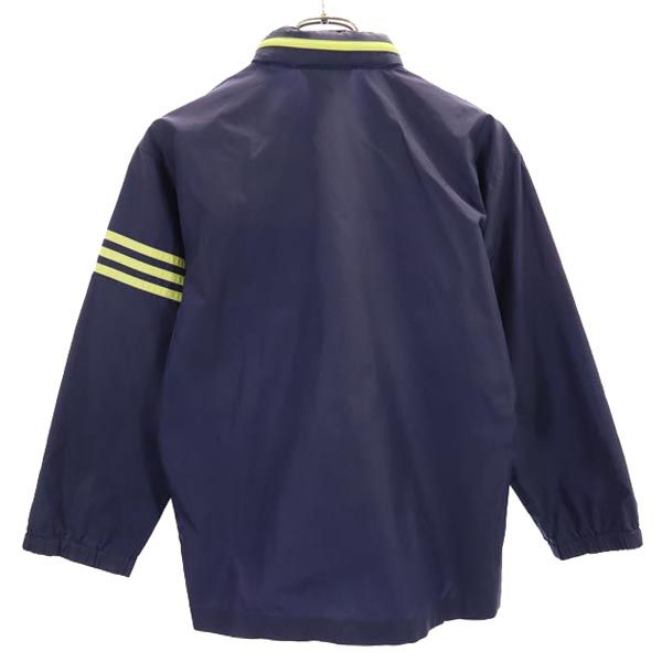 adidas アディダス ナイロンジャケット 140 ネイビー系 ロゴ刺繍 キッズ