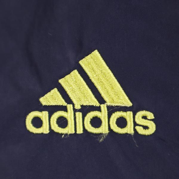 adidas アディダス ナイロンジャケット 140 ネイビー系 ロゴ刺繍 キッズ