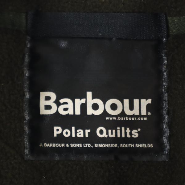 Barbour バブアー キルティングジャケット S グリーン系 裏フリース メンズ