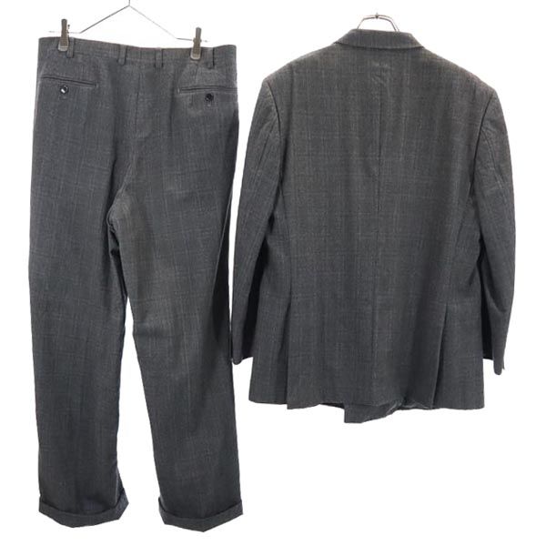 LANVIN ランバン ウール スーツ 上下 セットアップ ST46-54 グレー系 テーラードジャケット ロングパンツ メンズ