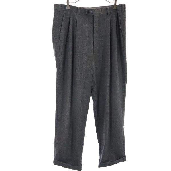 LANVIN ランバン ウール スーツ 上下 セットアップ ST46-54 グレー系 テーラードジャケット ロングパンツ メンズ