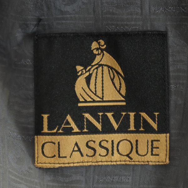 LANVIN ランバン ウール スーツ 上下 セットアップ ST46-54 グレー系 テーラードジャケット ロングパンツ メンズ