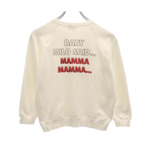 BABY MILO ベイビーマイロ 日本製 プリント 長袖 スウェット トレーナー 130 ホワイト 裏起毛 A BATHING APE キッズ