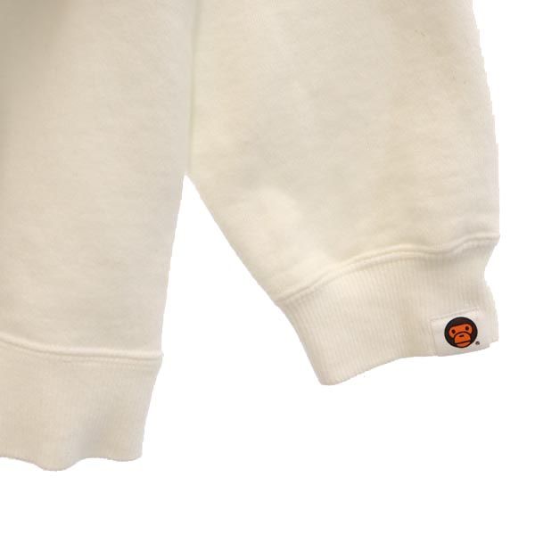 BABY MILO ベイビーマイロ 日本製 プリント 長袖 スウェット トレーナー 130 ホワイト 裏起毛 A BATHING APE キッズ