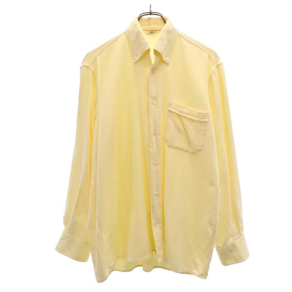 LUCIANO BARBERA ルチアーノバルベラ イタリア製 長袖 ボタンダウンシャツ M イエロー系 メンズ
