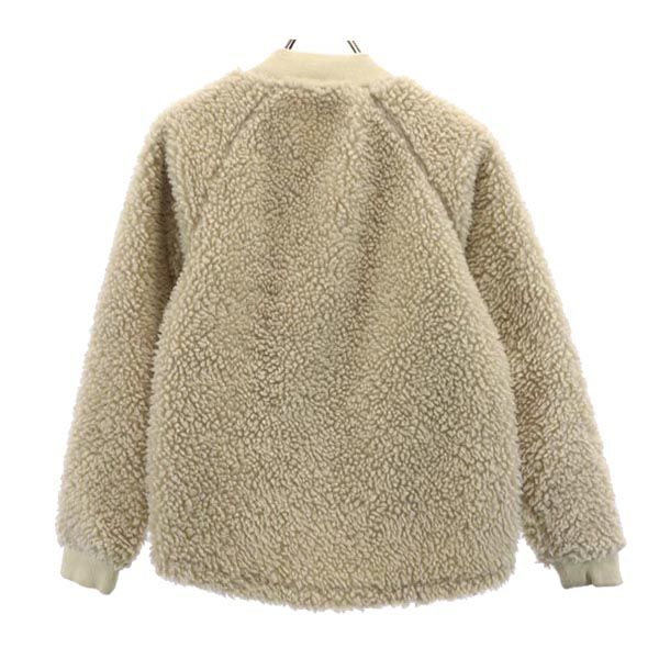 パタゴニア アウトドア 長袖 ノーカラー ボアジャケット XL14 ベージュ系 patagonia キッズ