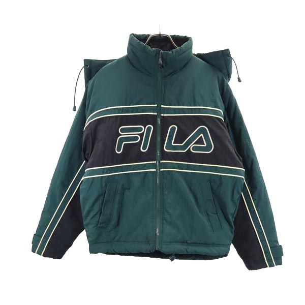 FILA フィラ 90s オールド ナイロン 中綿ジャケット S グリーン系 メンズ