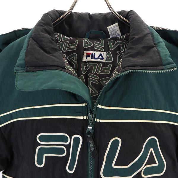 FILA フィラ 90s オールド ナイロン 中綿ジャケット S グリーン系 メンズ