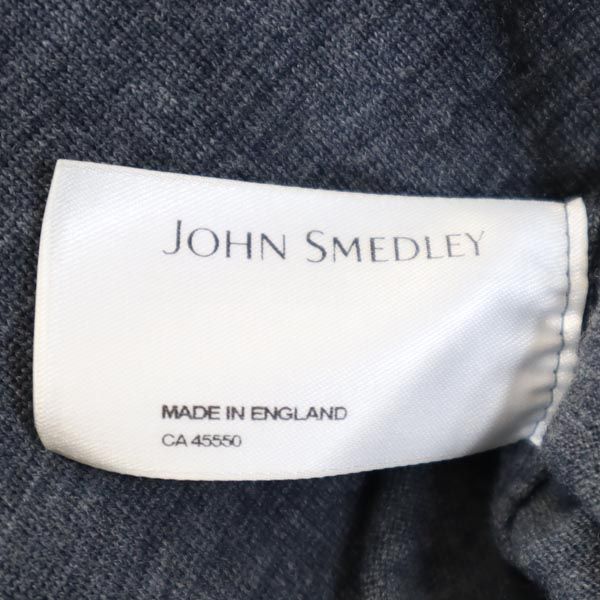 JOHN SMEDLEY ジョンスメドレー ウール 長袖 Vネック セーター S グレー ニット メンズ